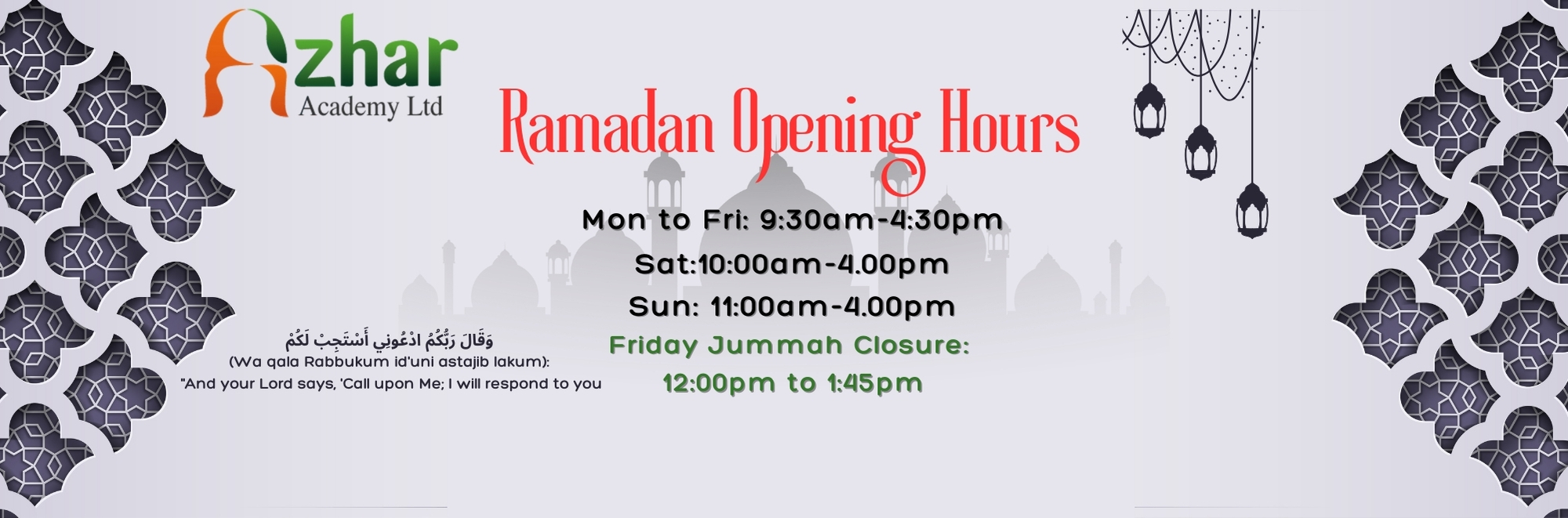 Ramadan timings